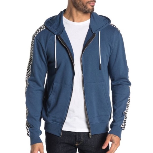 Sovereign Code King Checkered Trim Zip Hoodie Sweater - Picture 1 of 9